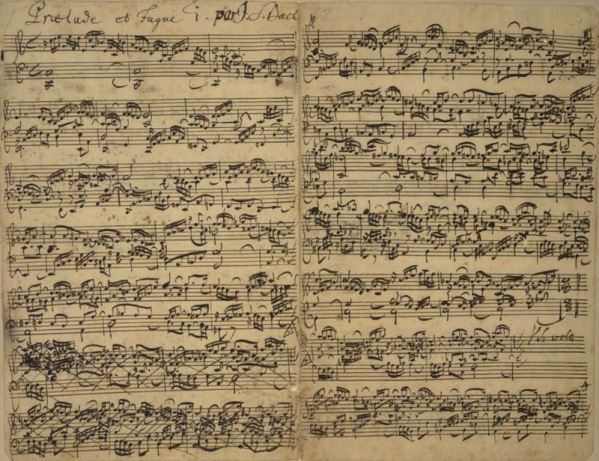 Score of Prelude and Fugue in C major, BWV 870 from JS Bach’s manuscript of Wohltemperierte Clavier ‘Well-Tempered Clavier’, book 2. Source: The British Library.